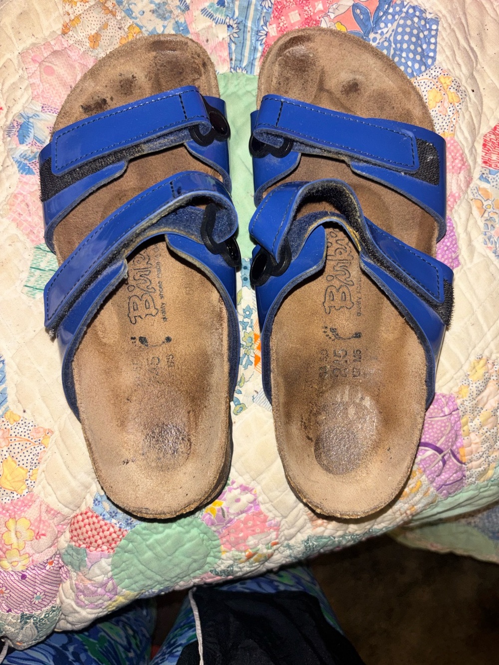 Birkenstock Birkis patent leather sandals size 7